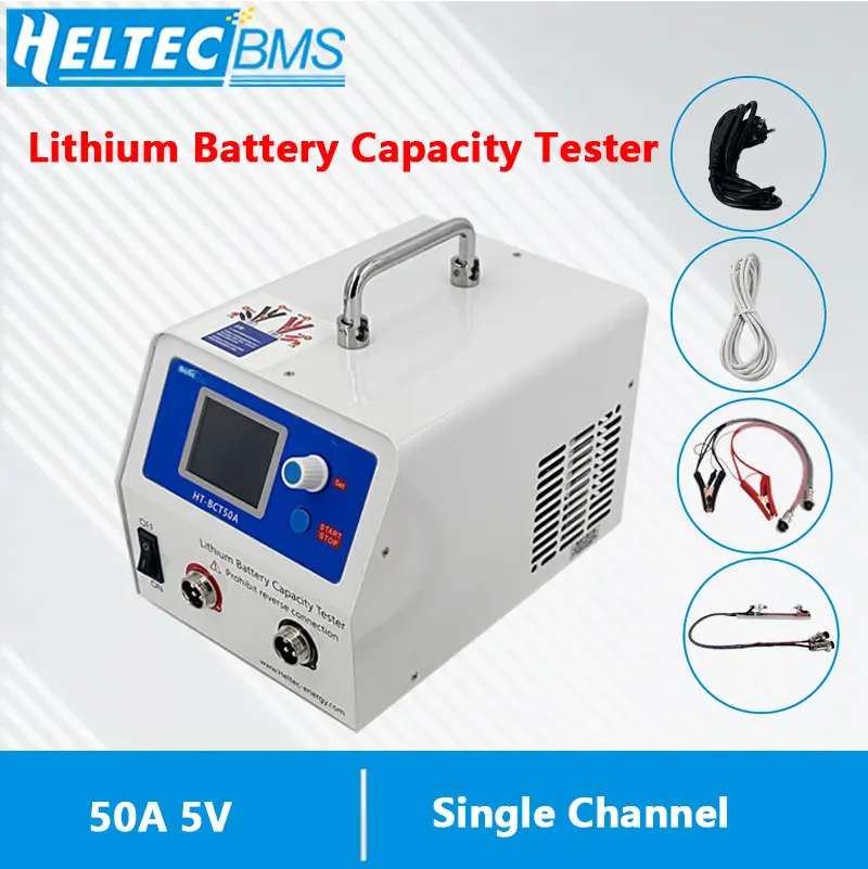 HeltecBMS 50A 5V Lithium battery capacity tester charge/discharge/cycle  for Li-ion LiFePo4 18650/21700 Capacity Balanced