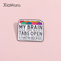 My Brain Has Too Many Tabs Open Enamel Pins Custom Programmer Engineer Coding Brooches Lapel Badges Jewelry Gift For Friends ﻿