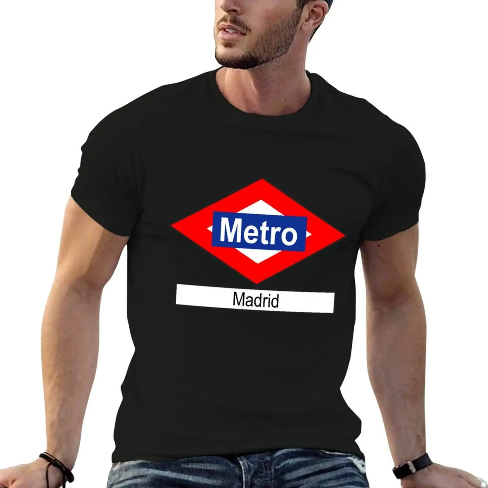 

Placa Metro Madrid T-Shirt t shirts for man cotton funny t shirt men 100% cotton luxury brand funny t shirts man T-Shirt