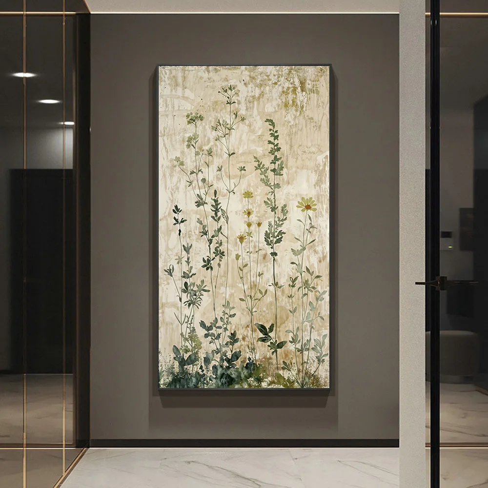 No Framed Canvas Art Print - Featuring a Modern Minimalist Floral Design with Suitable for Decorating Living Rooms, Bedrooms