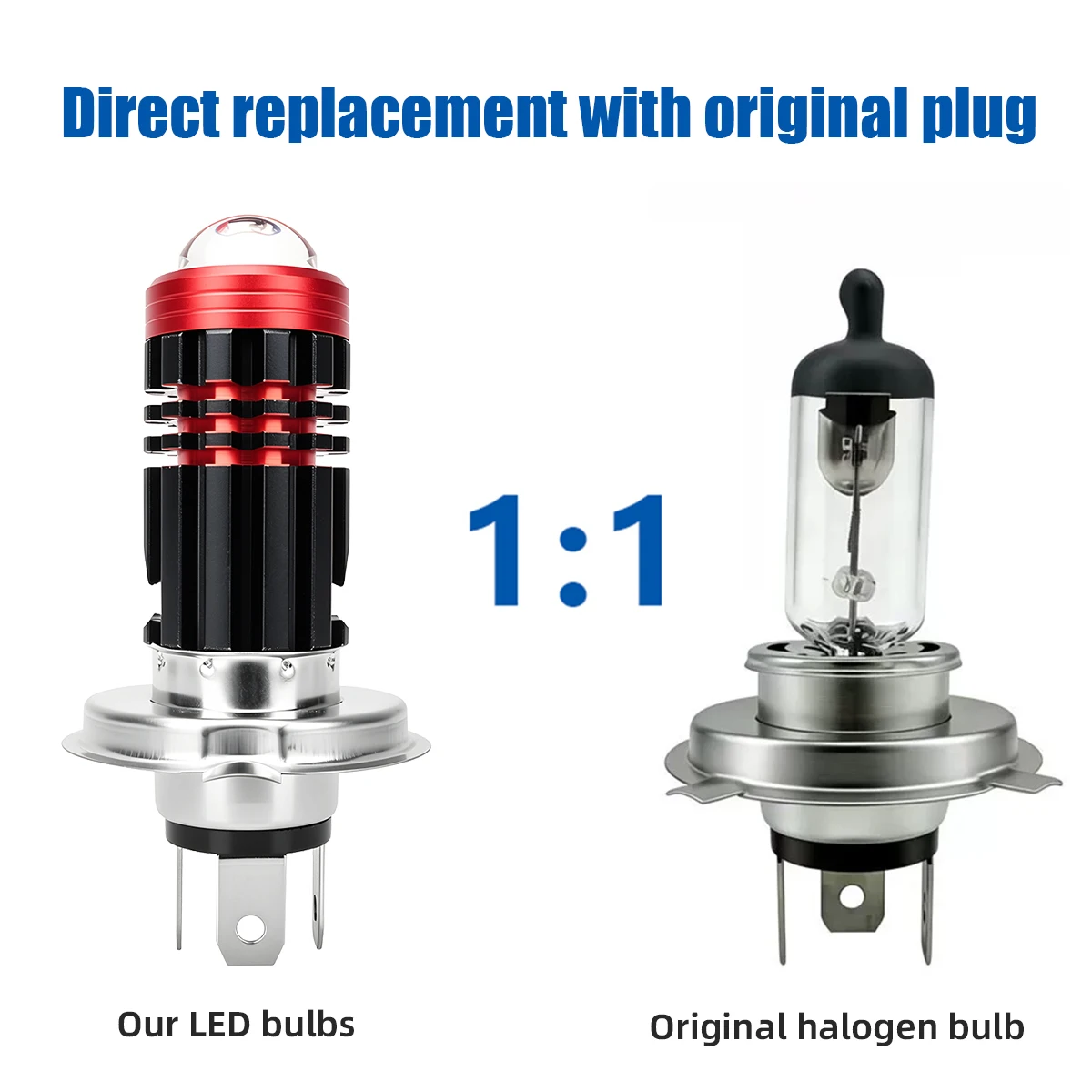 1pc H6 H4 BA20D LED Bulb P15D Motorcycle Headlight CSP Dual Color White Yellow Hi Lo Beam Lens Fog Lamp For Motor Accessories