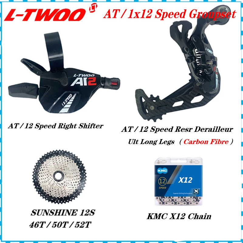 LTWOO  AT12 1x12 Speed Derailleurs Groupset 12v Right Shift Lever RD X12 Chain Sunshine Cassette 46T 50T 52T M6100 M8100