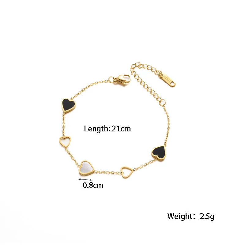 Edelstahl-Armband mit 5-Blatt-Kleeblatt-Anhänger für Damen, modisches, hohles Handketten-Armband, Schmuck, Partygeschenk – Detail 1