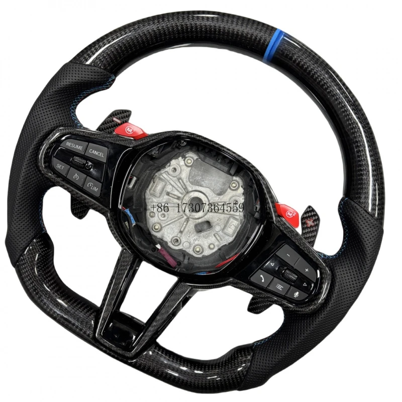 

Обновление рулевого колеса в стиле LCI для BMW G Series G20 G30 M5 с кнопками M1 M2 и веслами из углеродного волокна Рулевое колесо