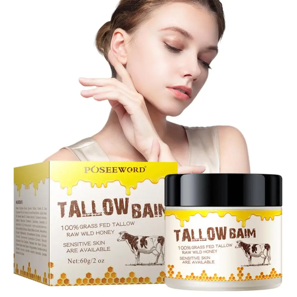 

60g Beef Tallow Paste For Skin Care Beef Neck Balm Grass Fed Tallow Wild Honey Face And Body F9X5