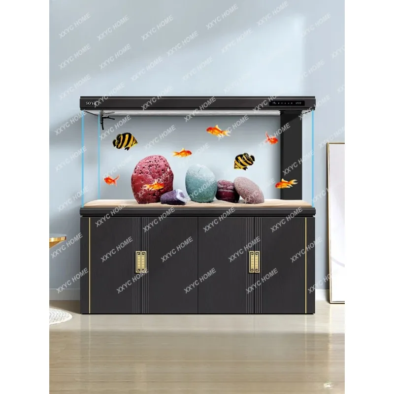 Living Room Intelligent Ecological Light Luxury Hallway Super White Large Floor Screen Aquarium