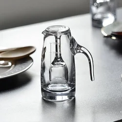 Two point Baijiu cup set, one pot, one cup, small size, one mouthful, high foot strong wine cup with scale