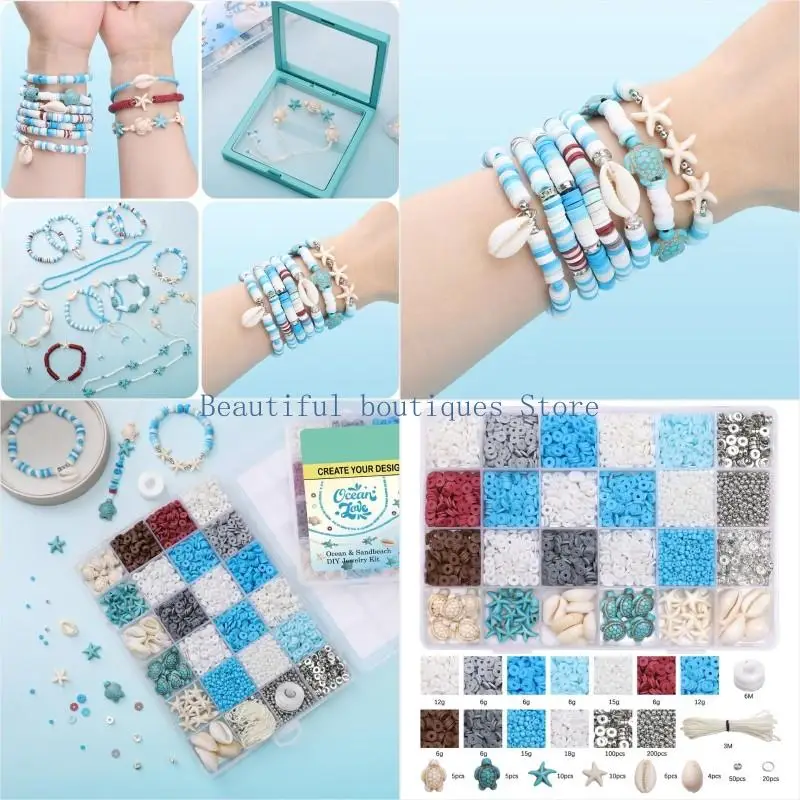 

U4LF Soft Clay Beads Embellishments Jewelry Making Set Handmade Beading Supplies