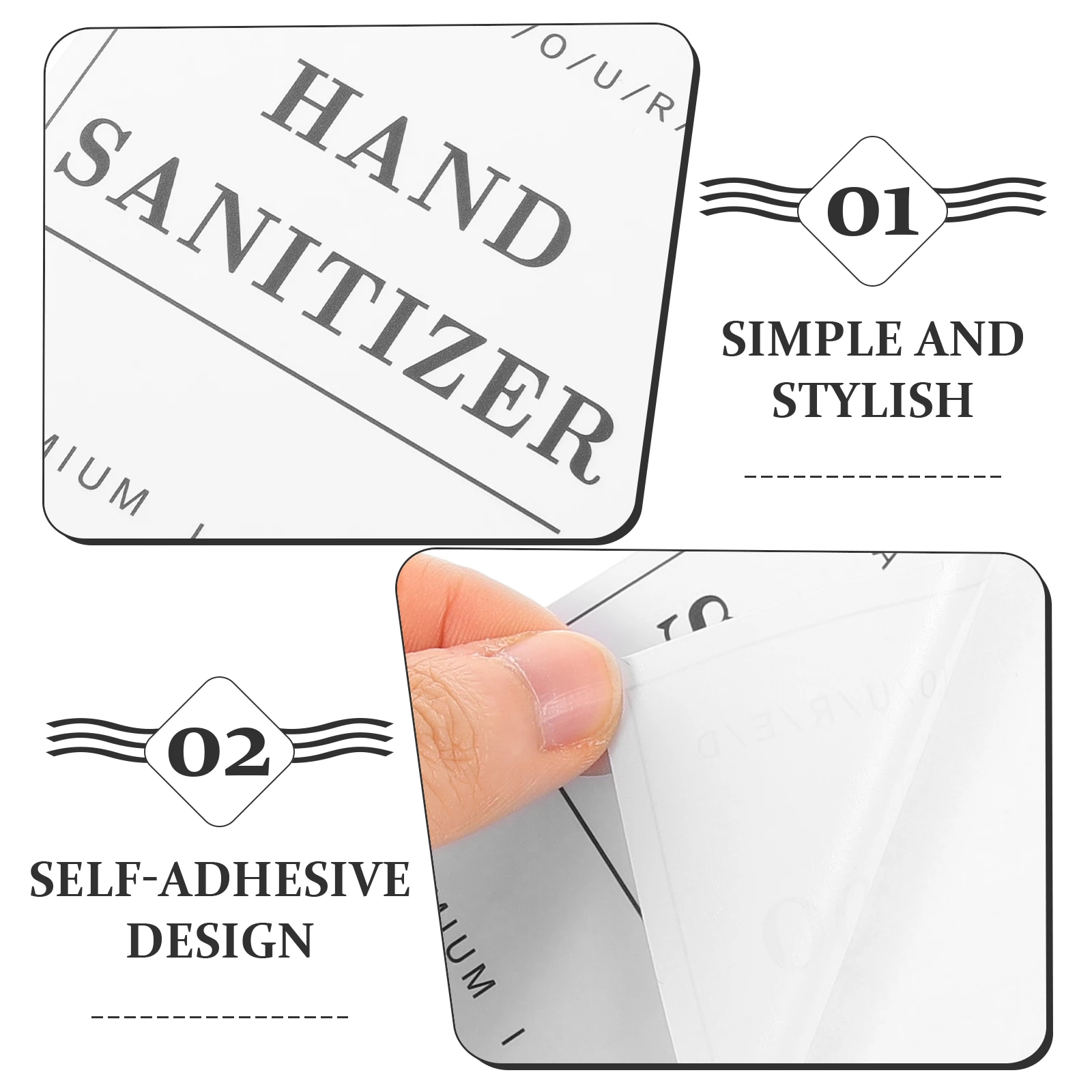 

12pcs Waterproof Stickers 70x80mm White Bathroom Shampoo Bottle Labels Dispenser Tags Travel Storage PVC Practical