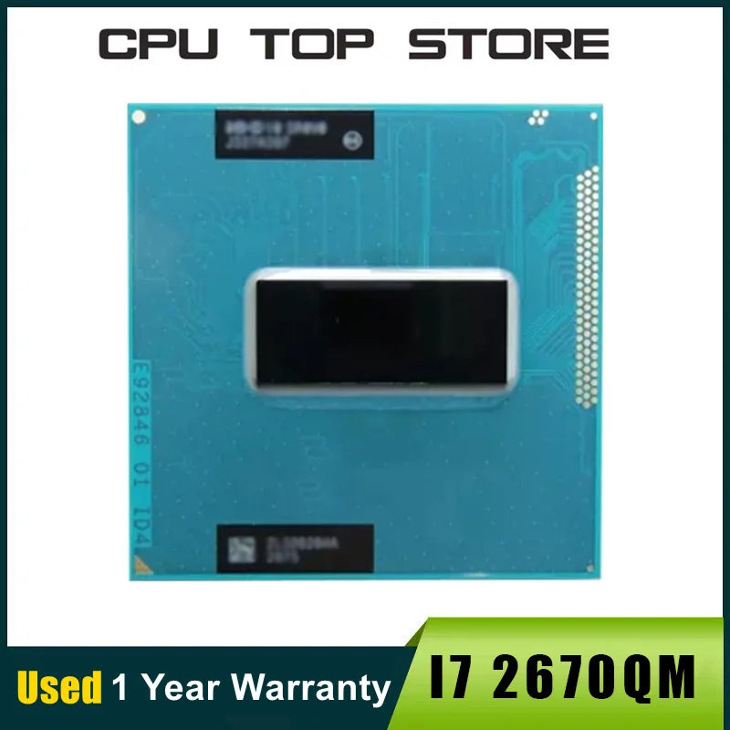 معالج الكمبيوتر المحمول إنتل كور i7 ، 2670QM ، Ghz ، 4-Cores ، دفتر ملاحظات 8-Thread CPU ، 45W ، 6MB Cache ، SR02N