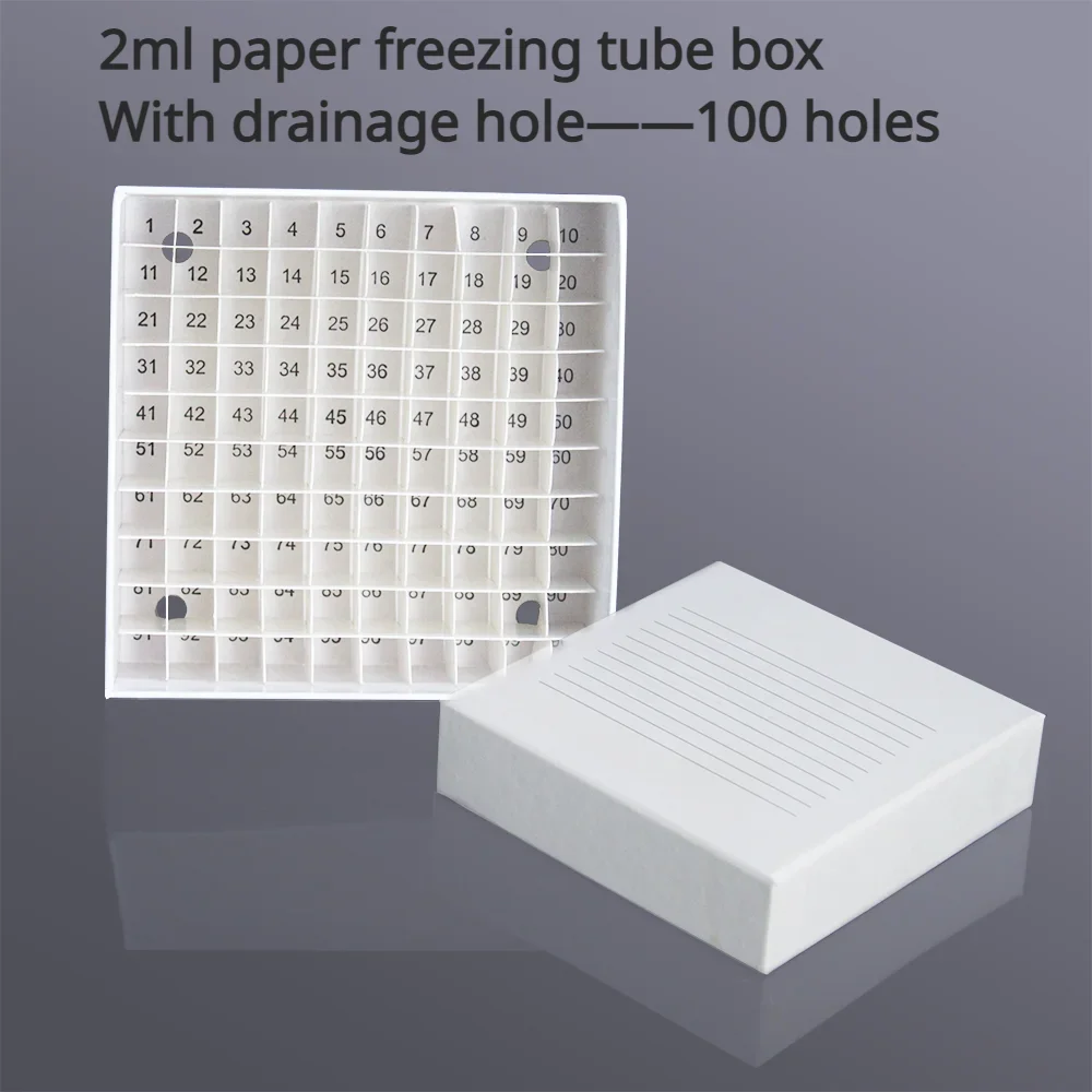 Paper Lyophilization Box 81 Holes with Lid Flip Freezing Tube Box 100 Holes Test Tube Sample Laboratory Preservative Tube Box