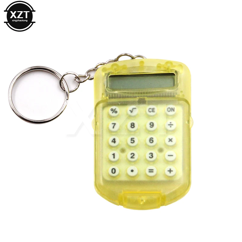 Keyring Digits Electronic Calculator Clamshell Replacement Battery Mini Card Calculator Keychain Cute Portable Random Color