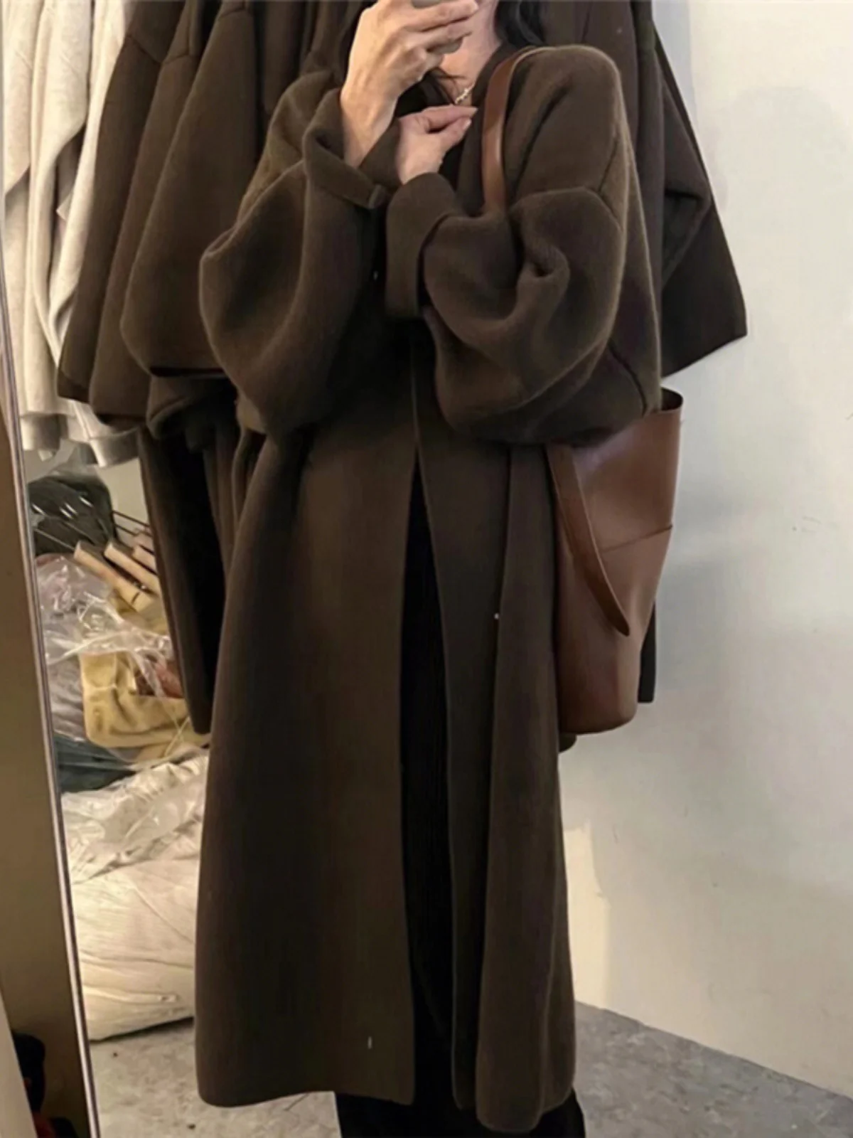 

Thiened вязаный свитер из меха медведя, женская осенне-зимняя верхняя одежда, длинный кардиган с v-образным вырезом, прямой крой, корейский Sle Snowy Hill