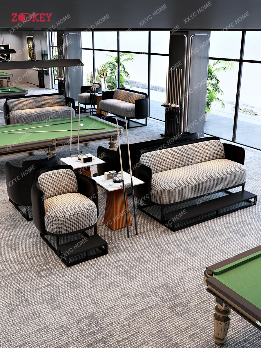 Billiards hall, sofa seat, special card seat for watching billiards room, sitting area, reception table and chair combination