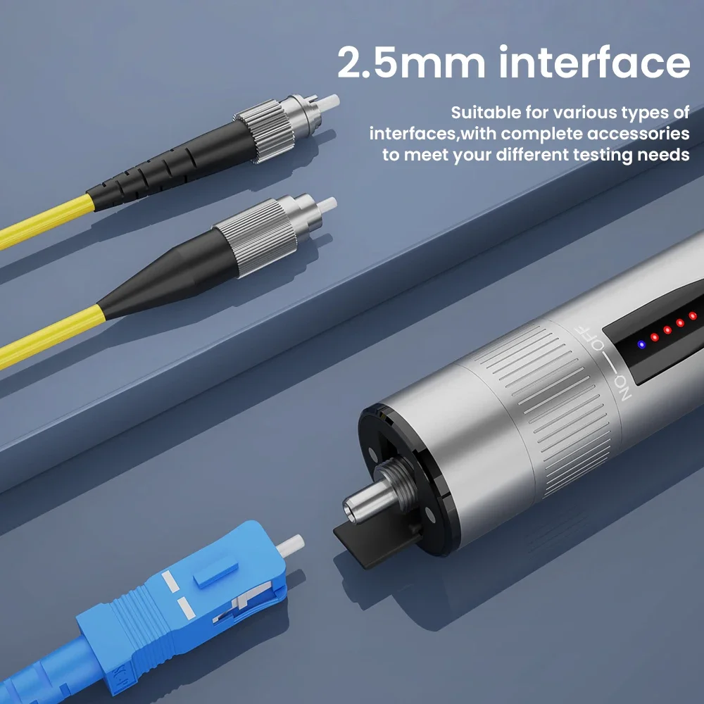 ZoeRax Localizador Visual de Falhas Recarregável VFL Fibra Óptica Testador de Cabo de Luz Vermelha SC FC ST Fibra Laser Tester Caneta de Luz Vermelha