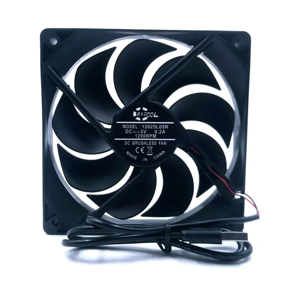 1 قطعة جديد تيار مستمر 5 فولت مروحة USB 1200 دورة في الدقيقة 120 مللي متر 120x120x25 مللي متر 12025S محرك للمبرد فرش مروحة التبريد 120 مللي متر 5 فولت USB مروحة التبريد