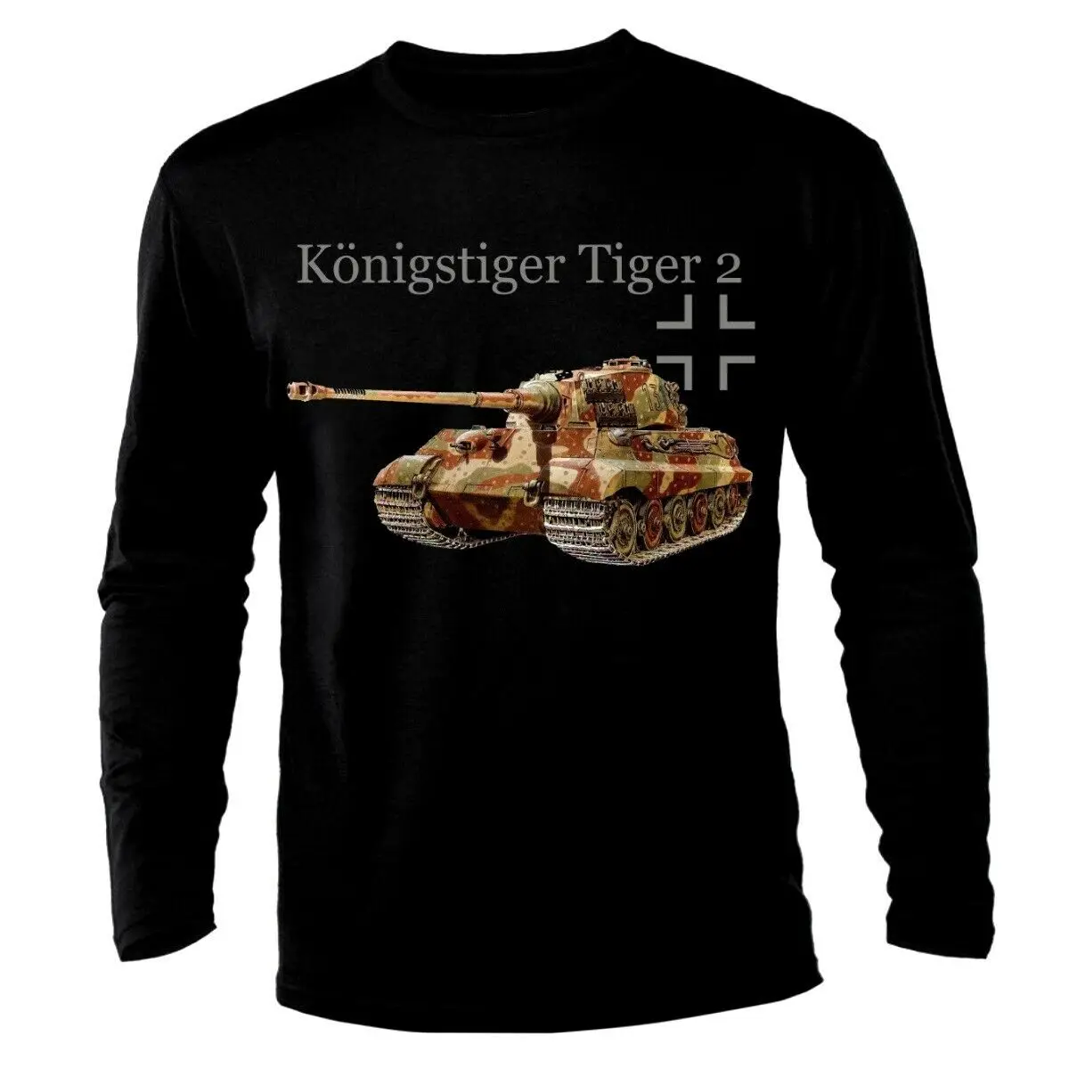 

PzKpfw Tiger 2 Tank Panzer Armure WW2 Army War T-Shirt. Summer Cotton Long Sleeve O-Neck Mens T Shirt New S-3XL