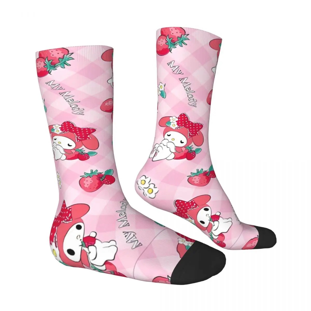 Men's Socks My Melody Strawberry Stockings Spring Elegant Comfortable Socks Custom Skateboard Anti-Slip Socks