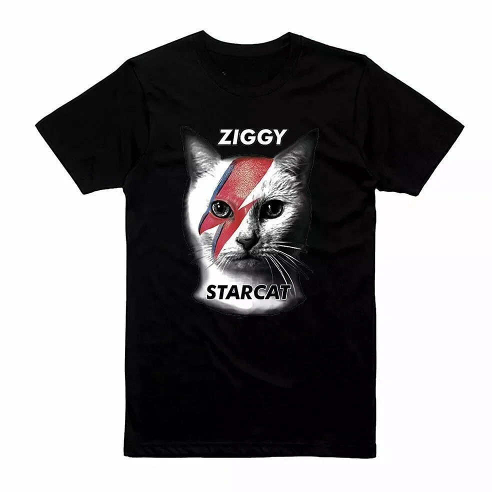 

Ziggy Starcat Tee American Band Singer T-shirt Men Fashion Street Hip-hop Rock Short-sleeved Women Cotton Round-neck Top