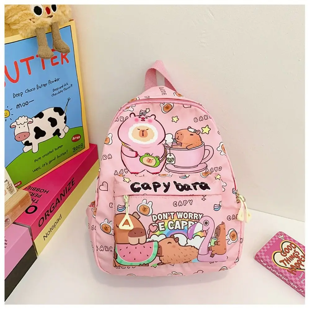 Cute Cartoon Capybara Backpack Ultra-light Pattern Children's School Bags Breathable Book Bag