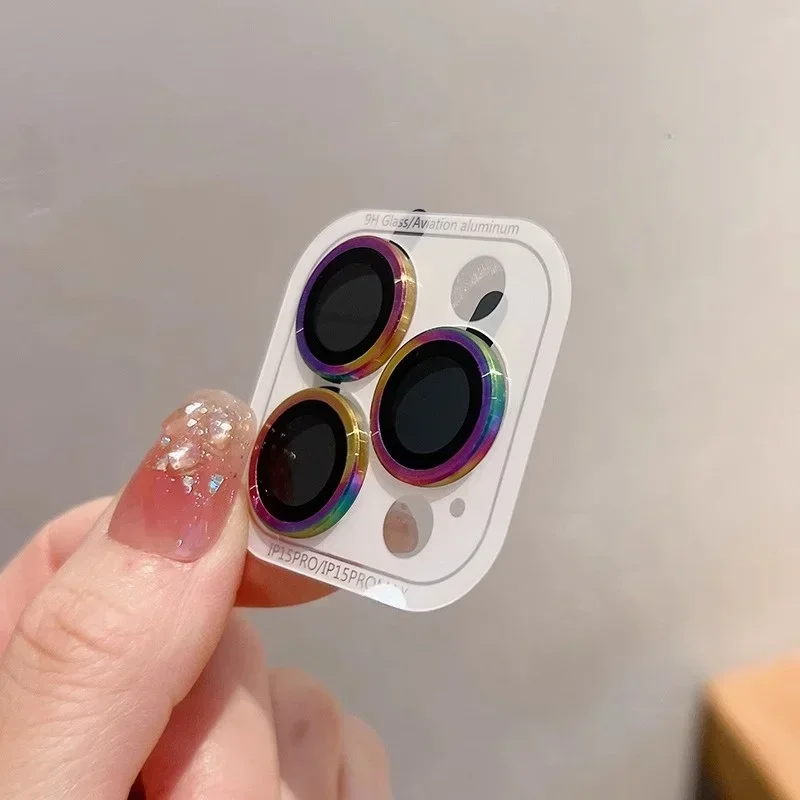 2-3Pcs Volle Abdeckung Kamera Objektiv Schutz Für IPhone 15 16Plus 17 Pro Max 13 Mini Glas Metall objektiv Schutz Film Zurück Abdeckung