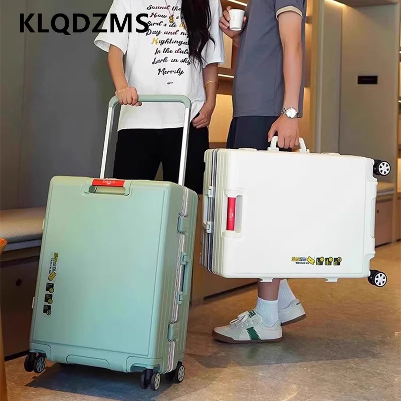 

KLQDZMS Высококачественный чемодан 20 "22" 24 "26 дюймов ABS + ПК, посадочный бокс, большая вместительная тележка, женская ручная кладь, дорожный чемодан