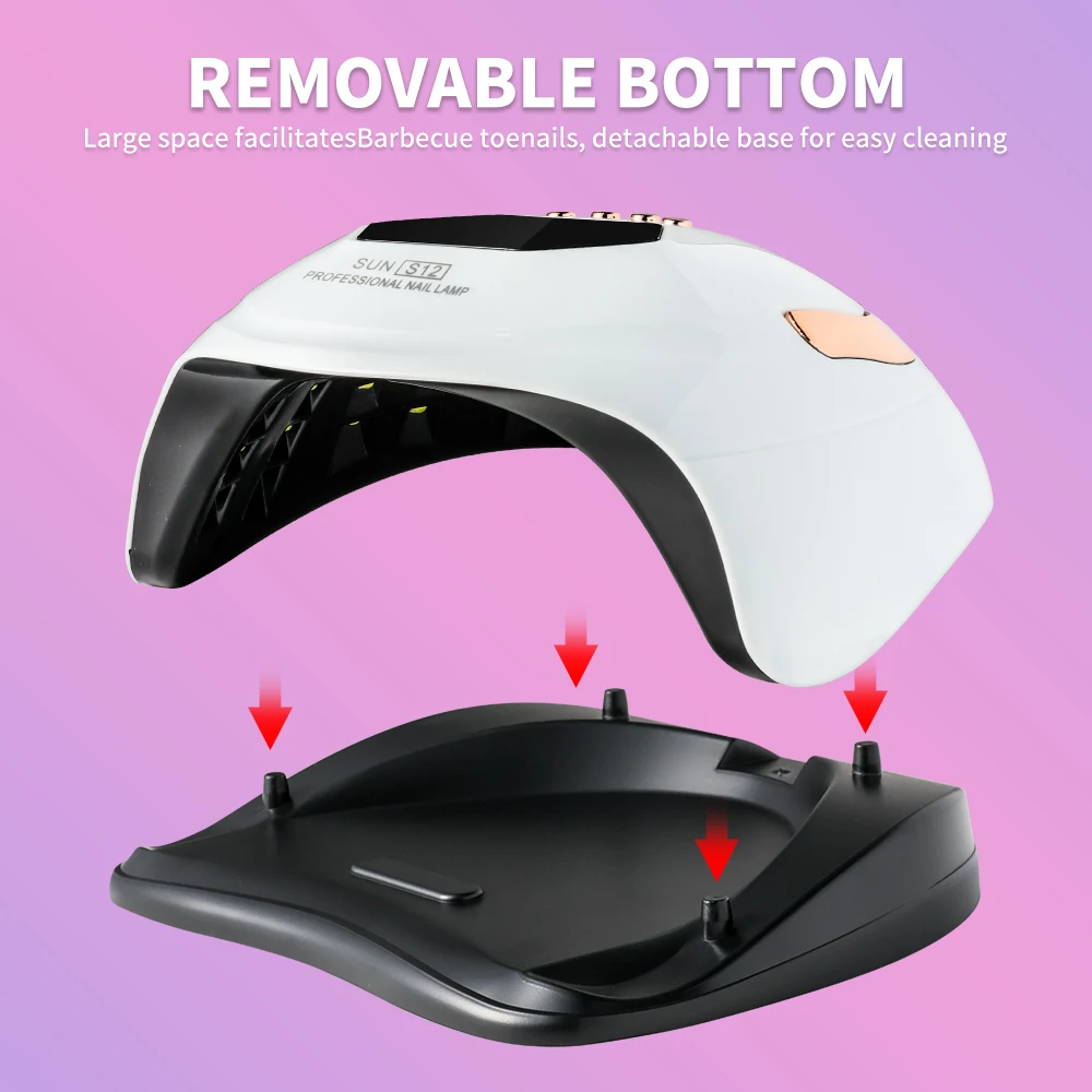 UVランプSUN S12プロフェッショナルジェル硬化ランプ、42個のLEDビーズ、自動センサーLCDディスプレイと4タイマー付きネイルランプ、ネイルアート用