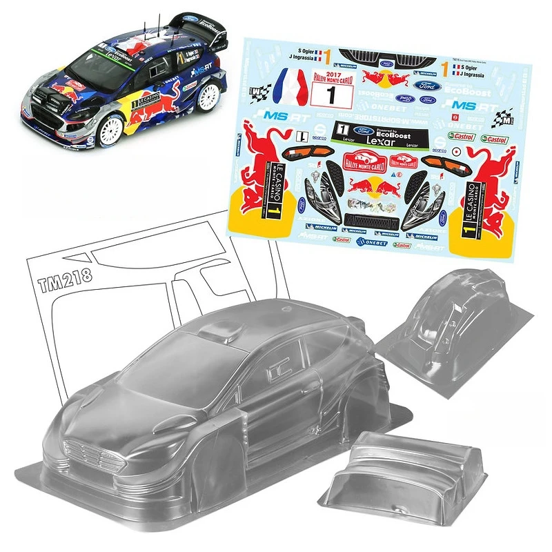 

TM218 1/10 Mini Ford Fiesta WRC Clear Body Car Shell sets,165mm width,210mm wheelbase RC Drift Chassis Tamiya M-Chassis