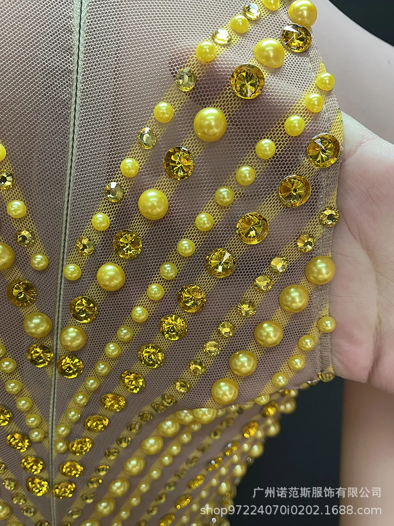 2025 고급 럭셔리 골드 체인 템퍼먼트 롱 드레스 연례 회의 여성용 고급 드레스 상업 공연 여성용