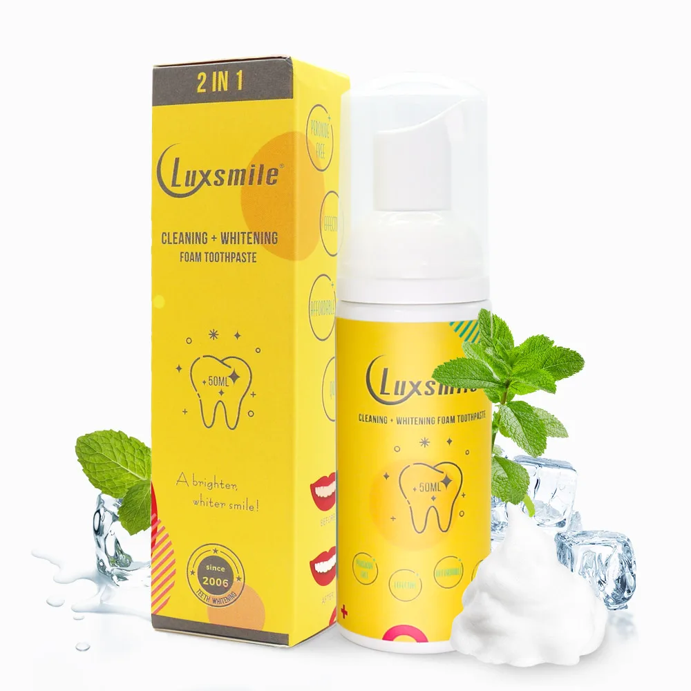 

Luxsmile TeethWhitening Mousse Toothpaste Tooth Cleaning Fresh Shining Oral Hygiene Removes Plaque Stains Bad Breath Dental Tool