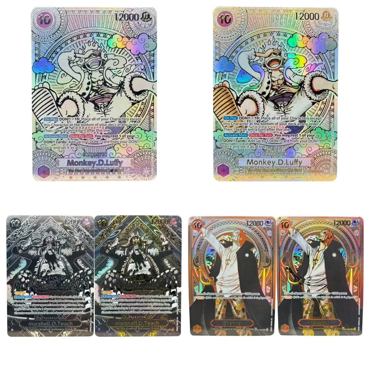 

ONE PIECE Collection Cards Monkey D. Luffy Marshall D Teach Shanks EN DIY High Quality Self Made Game Anime Cards Gift Toy