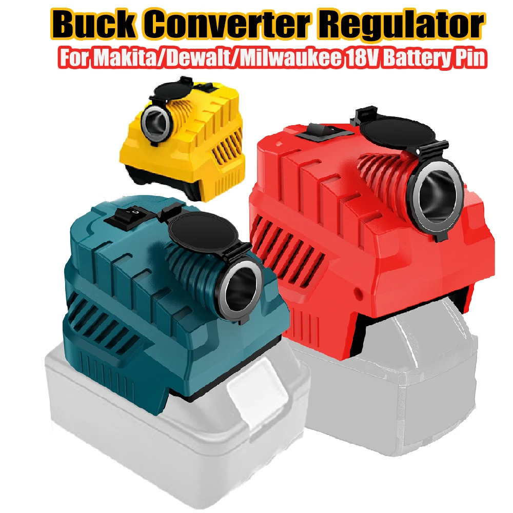 

Buck Converter Regulator Cigarette Lighter Jack For Makita/Dewalt/Milwaukee 18V-21V Battery 240W USB Type C Ports Power Supply