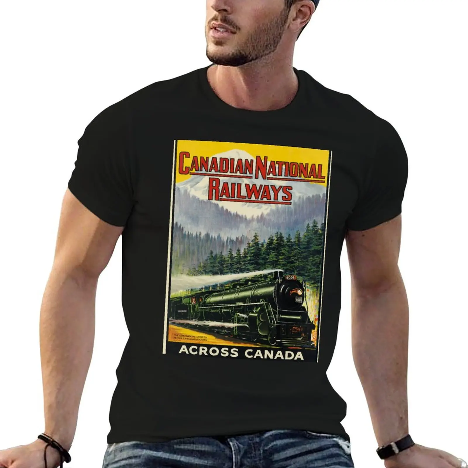 Across Canada vintage travel poster T-Shirt anime blue archive heavyweight t shirts for men