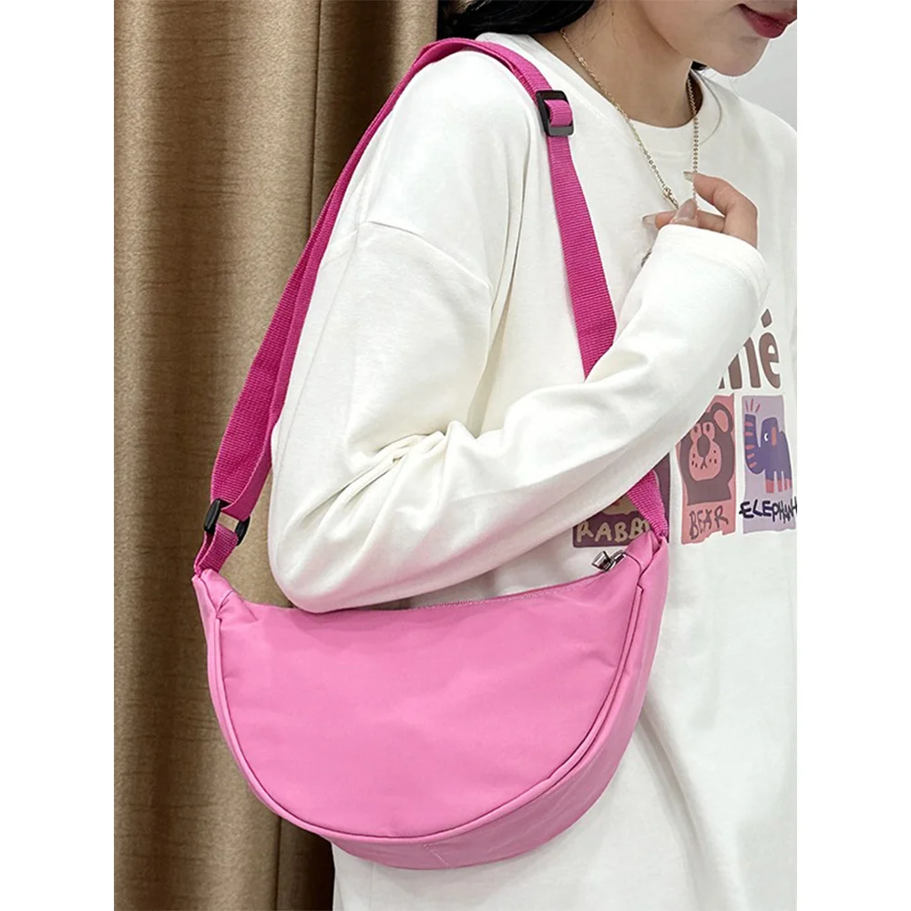 Nylon Bag Female Student\'s New Trendy And Fashionable For Dumpling Bag Men\'s Simple And Casual Crossbody Bag Color Options