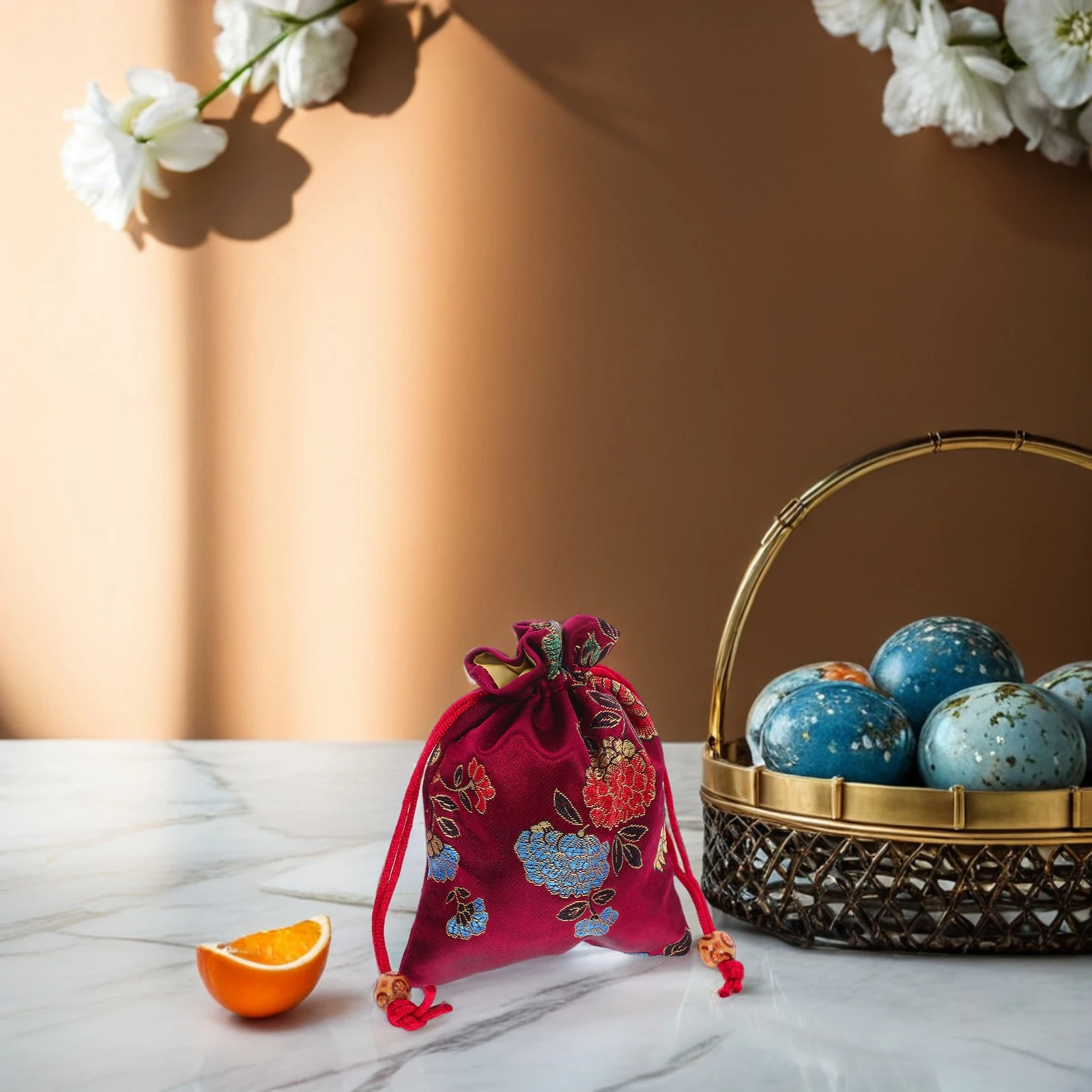 

8pcs Drawstring Pouches Embroidery Fabric Jewelry Storage Bags for Beads Cosmetics Wedding Candies Gift Organizer Small Cloth