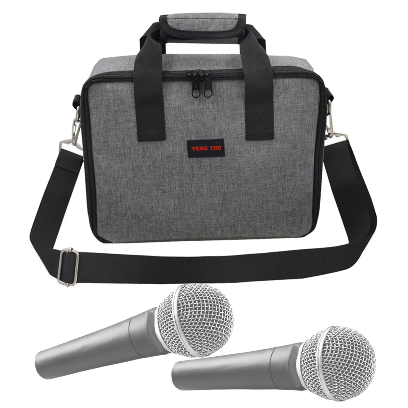 Microphone Storage Bag Portable Crossbody Bag Equipment Organizer Handbag Protection for Singing Home Karaoke Traveling Office