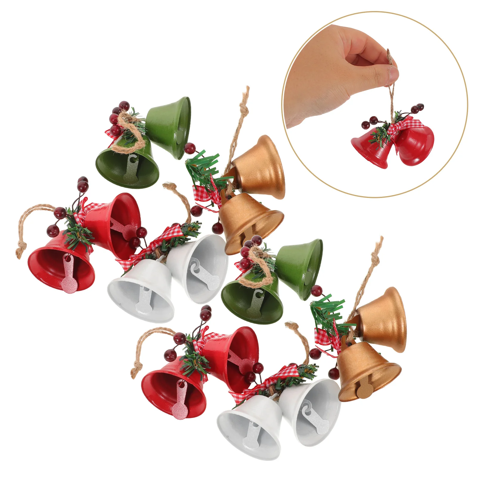 

8 Pcs Christmas Bell Pendant Hanging Bells for Decoration Tree Festive and Bows Ornaments