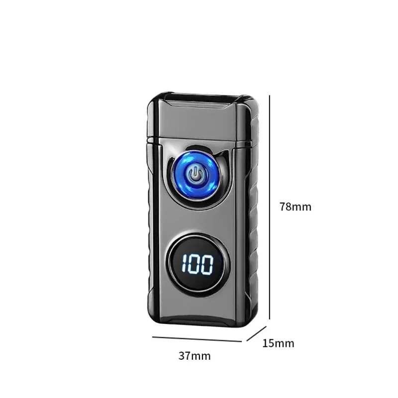 New Metal Dual Arc USB Charging Windproof Lighter Multifunctional Flashlight Lighting Lighter Smoking Accessories Gift Tool