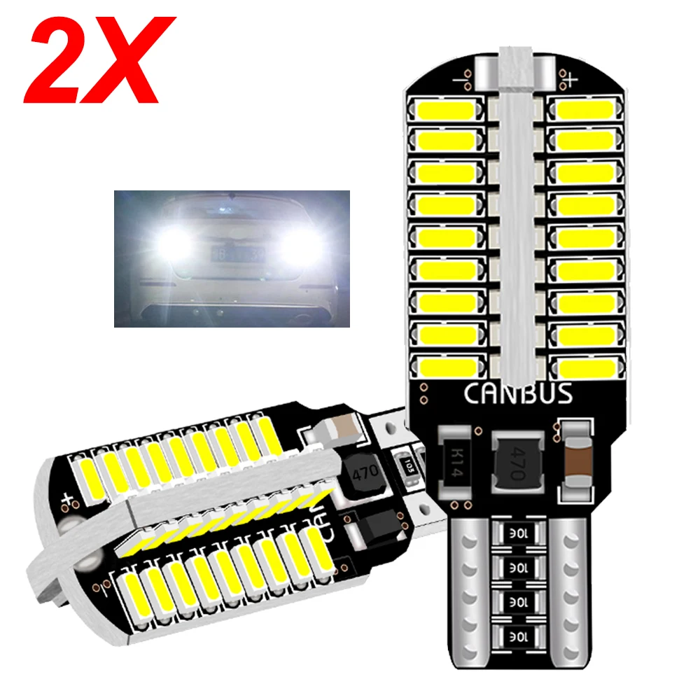 2pcs Canbus T15 W16W 921 912 T16 902 LED Bulbs 72pcs 4014SMD Super Bright 3000LM Car Reversing Light 6000K White 12V High Power