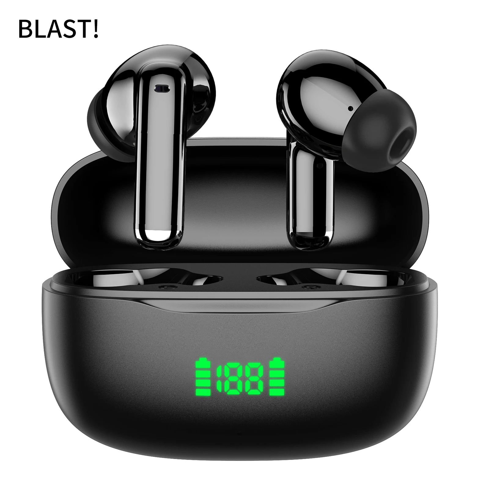2025 سماعات أذن بلوتوث ENC تعمل باللمس TWS شاشة رقمية B-BLAST! سماعات أذن رياضية LED عرض الطاقة سماعة رأس لاسلكية حقيقية مع ميكروفونات