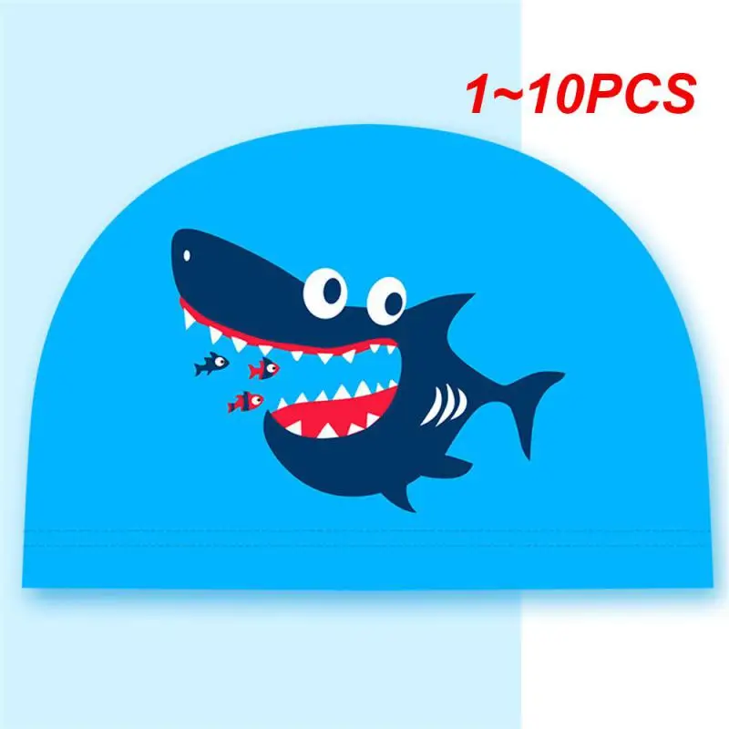 Swimming for Children Elastic Fabric Cute Cartoon for Long Hair Lovely Kids Ears Swim Pool Hat for Boys Swim