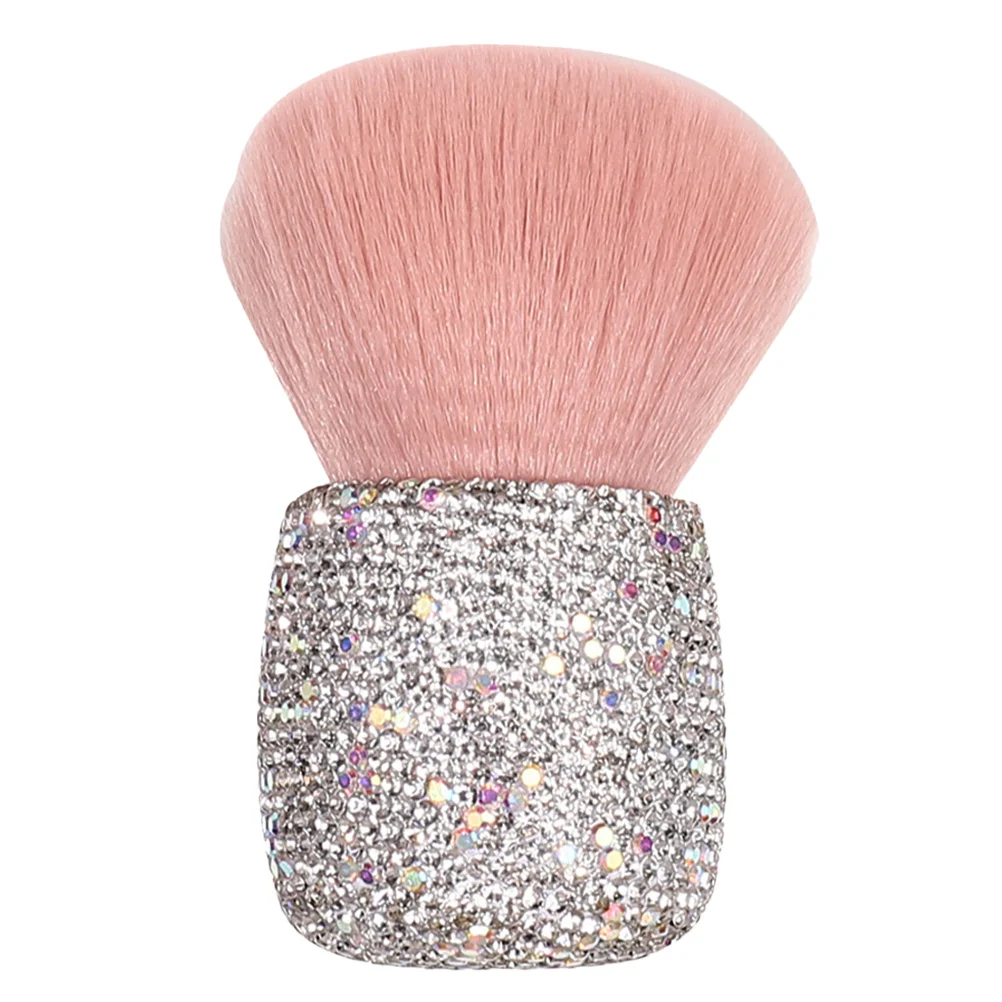 Strass Rosa Pilz Kopf Make-Up Pinsel Einziehbare Reise Gesicht Erröten Lose Pulver Nagel Staub Tragbare Pinsel