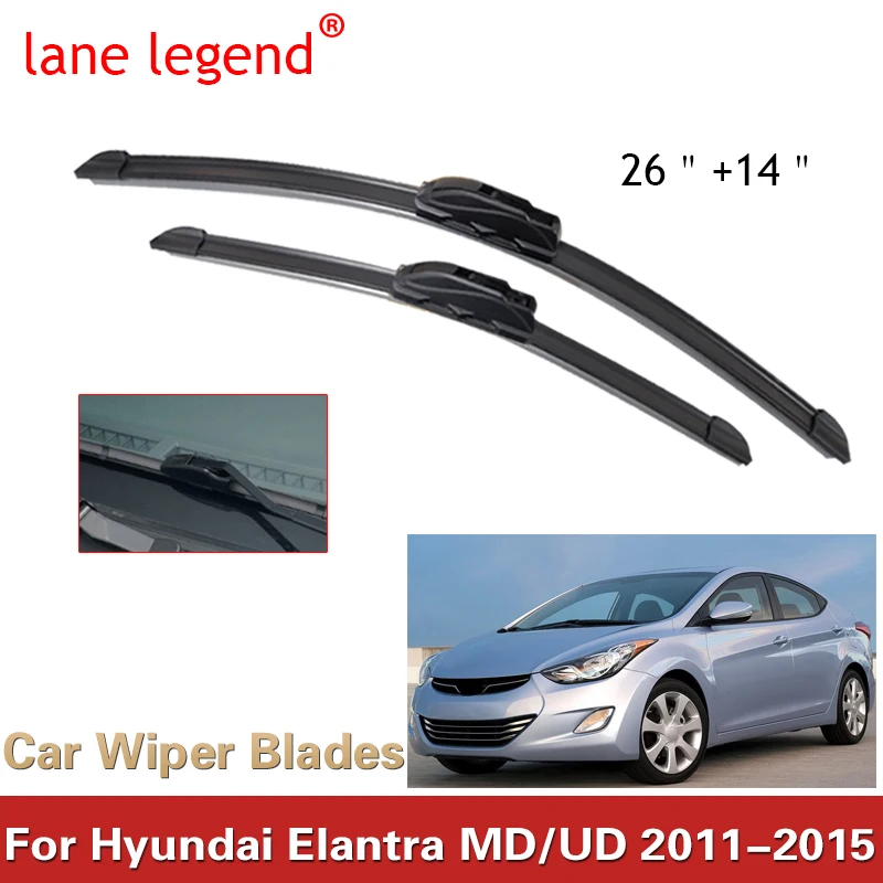 Lane Legend Wiper Front Wiper Blades For Hyundai Elantra MD / UD 2011 - 2015 Windshield Windscreen Front Window 26\