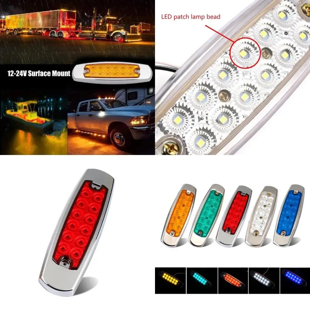 

02DE 12V 24V LED Side Marker Warning Light Trailer Trucks Side Clearance Marker Light
