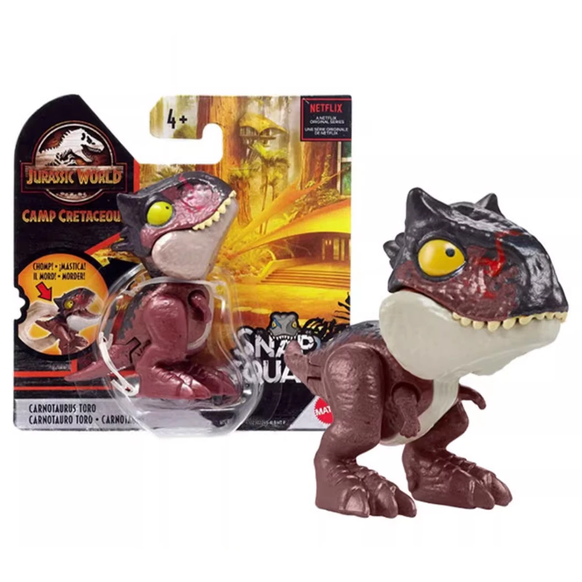 Jurassic World Camp Cretácico Snap Squad Carnotaurus Toro Mini Figura GGN26(GMT89)