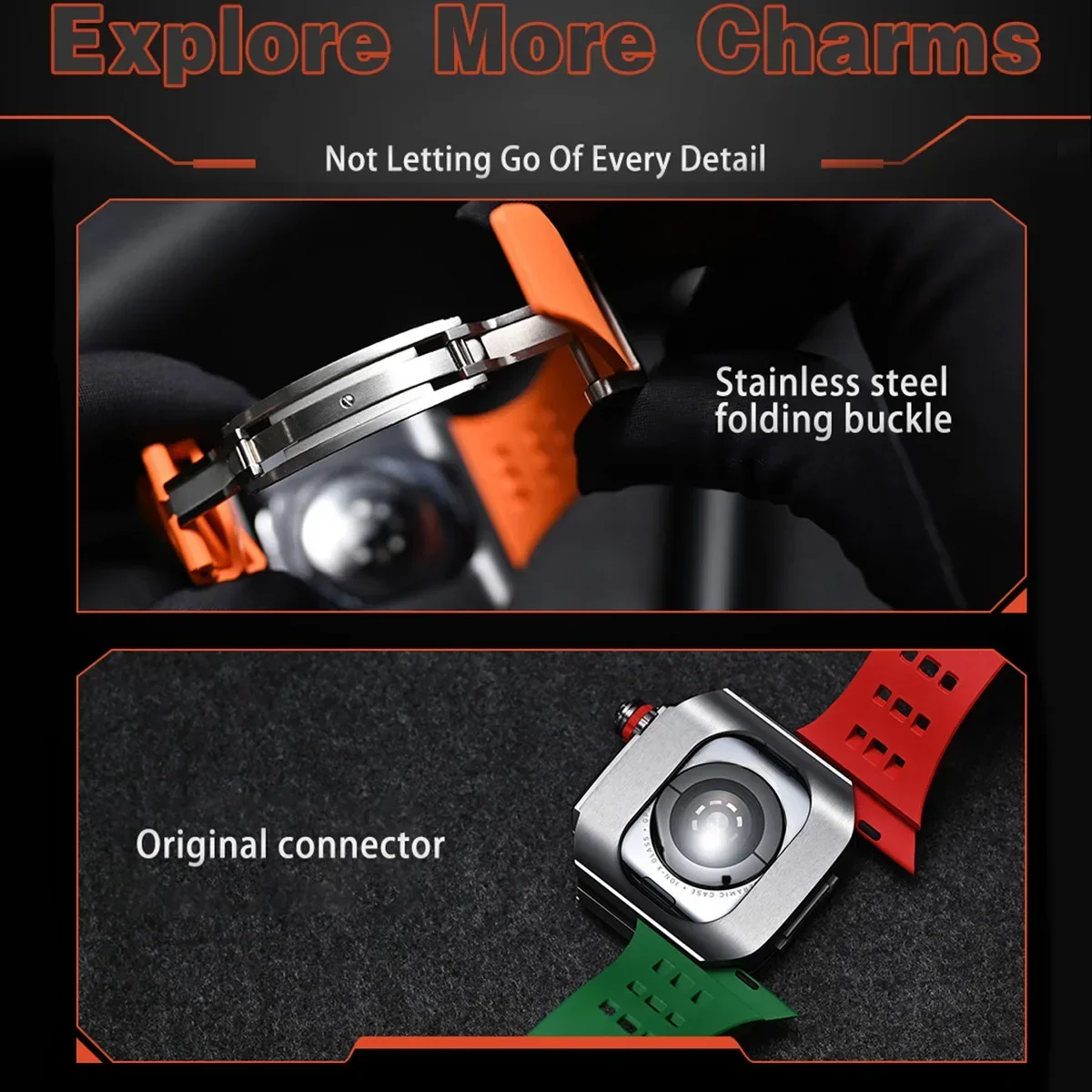 Transparent Case+Strap For Apple Watch Ultra 49MM Band Full Cover Bracelet Modification Kit For iWatch SE 9 8 7 6 5 4 45mm 44mm