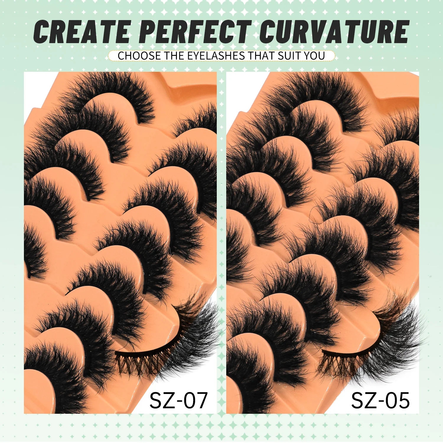 Veltrinay Cat Eye Falsche Wimpern, künstliche Nerz-Wimpern, flauschig, weich, natürlich, russischer Streifen, Make-up, dramatische falsche Wimpernverlängerung