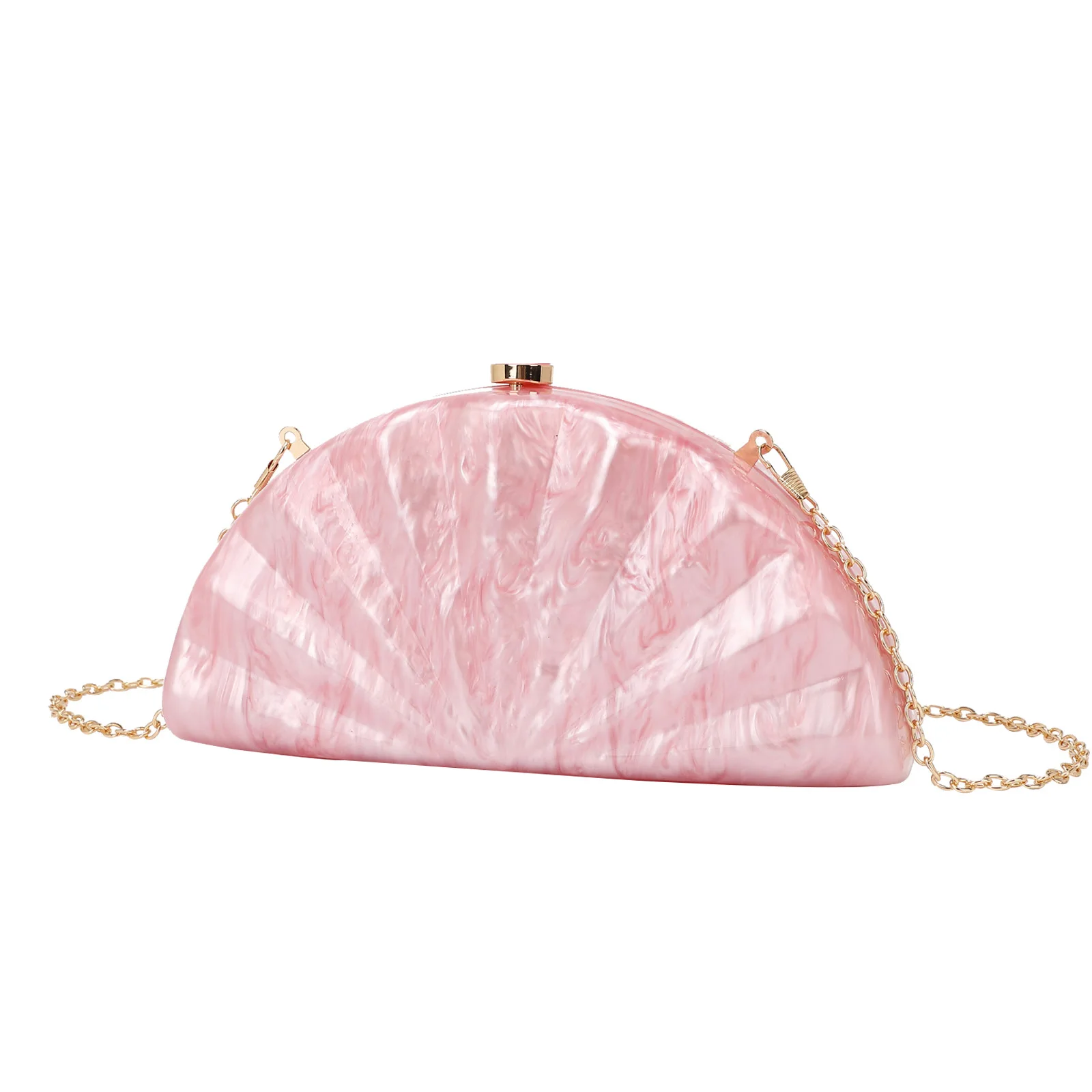 

Women's Semicircular Fan Acrylic Bag Fashion Wedding Dinner Evening Bag Sequin Glamour Party Clutch Trendy Glitter Material Tote