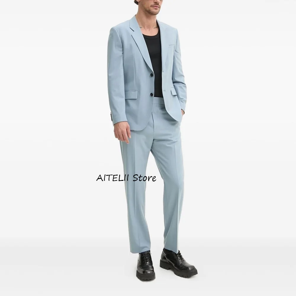 

Формальные тенденции Костюмы Мужские комплекты с клапанами и карманами Комплект из 2 предметов для мужчин Повседневные одинаковые комплекты Одежда с двумя пуговицами Мужской классический костюм