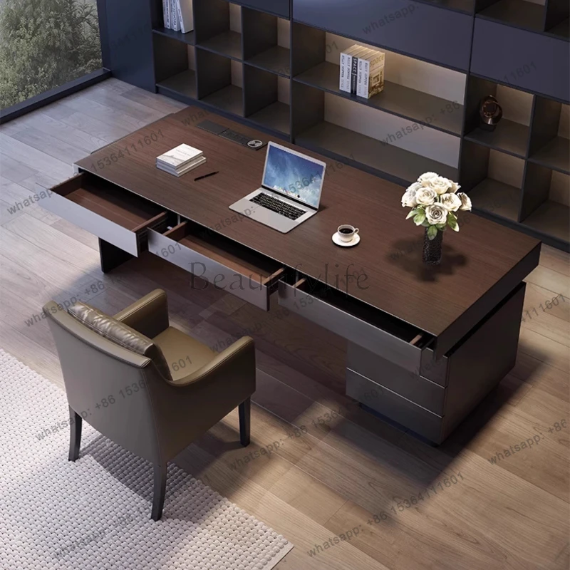 Executive Storage Hutch Table Luxury Socket Cabinent Executive Office Computer Desks Study Drawers Escritorio Office Furniture